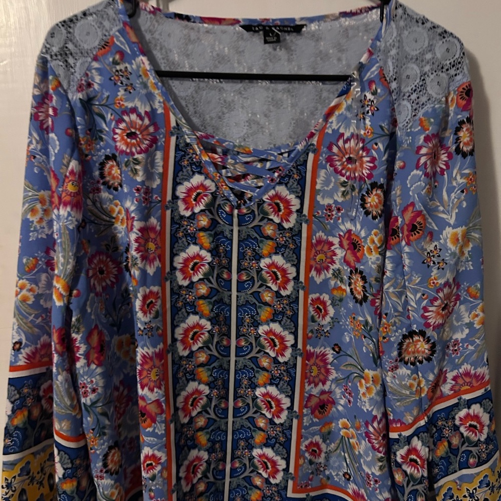 Floral Lace-Up Women's Top